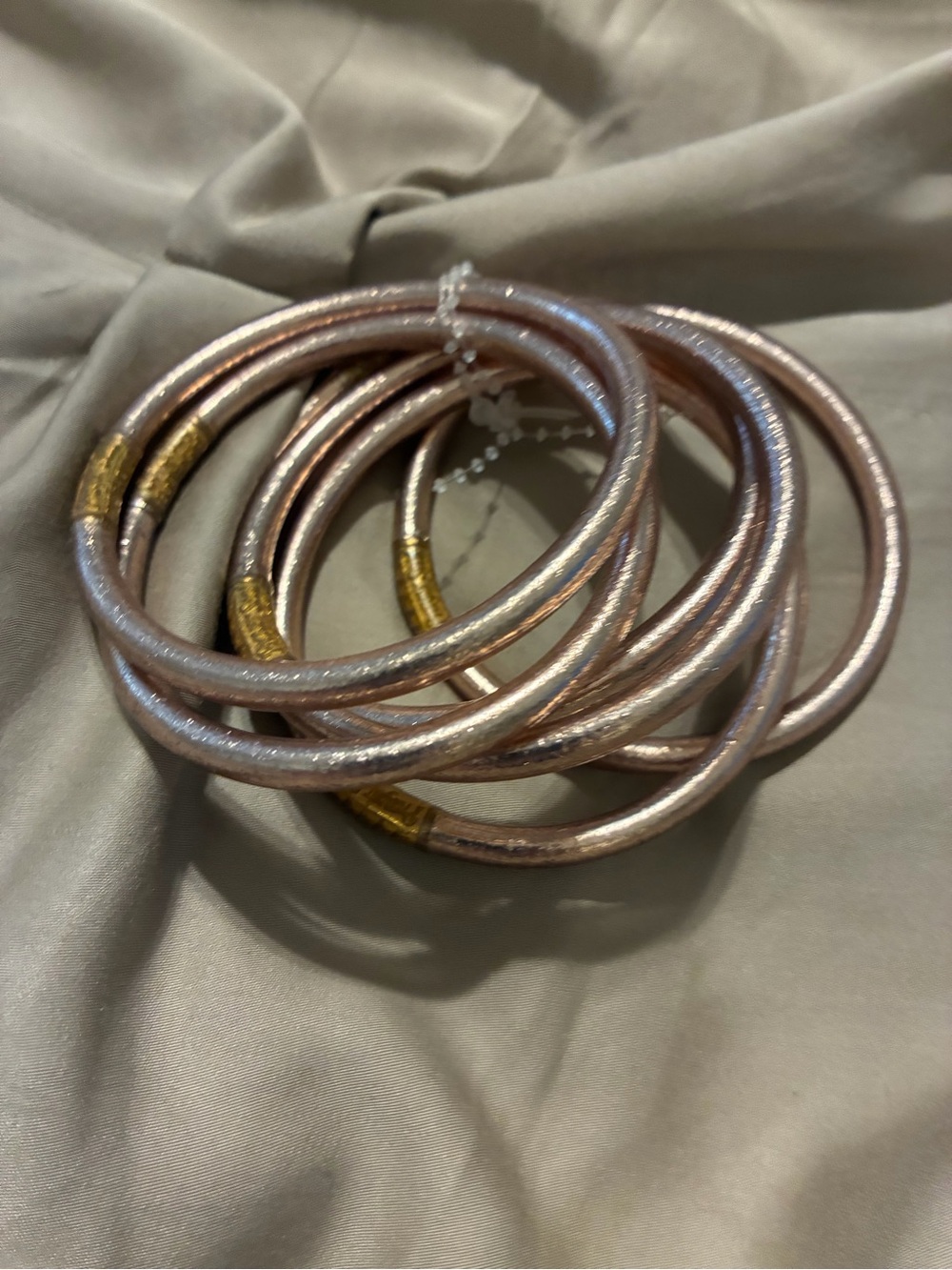 Budha Girl Rose Gold Tone Stackable Bangle Bracelet Set of 6